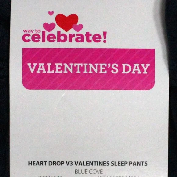 Men's Way To Celebrate Medium 32 - 34 Valentine's Day Heart Drop Sleep Pants - Picture 10 of 13
